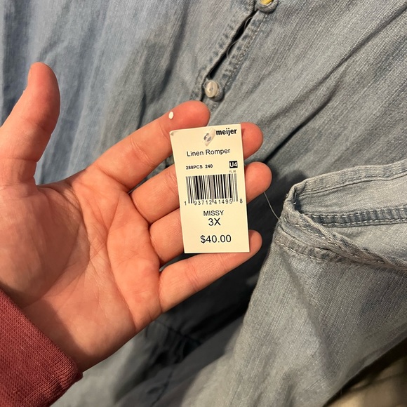 Stitch Star/3x/Denim Looking Romper - Picture 5 of 6